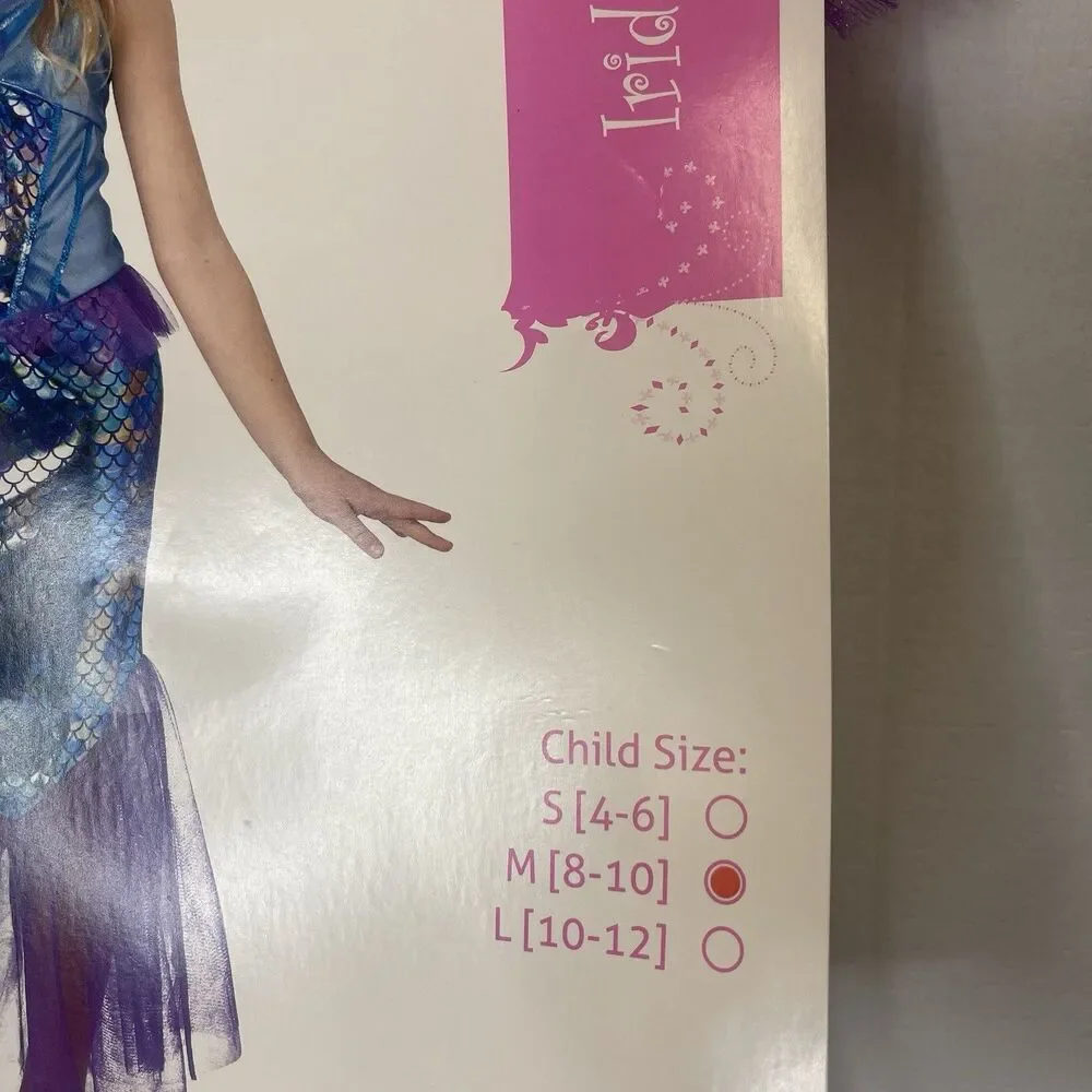 Seasons Girls Mermaid Size M 8-10 Costume Dress & Headpiece